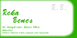 reka bencs business card