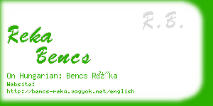 reka bencs business card